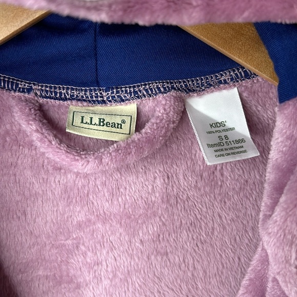 LLBean kids cozy animal robe animal teddy bear soft kids size small plush purple - Picture 5 of 7